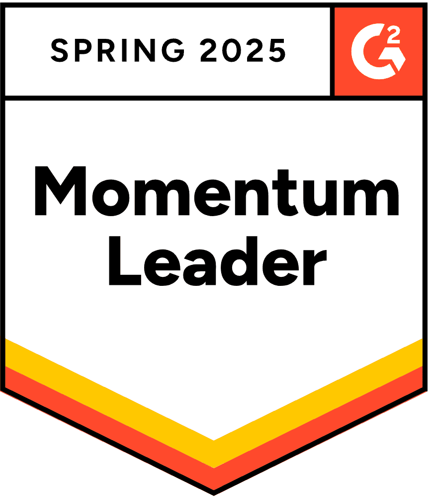 Spring 2025 G2 badge for Momentum Leader